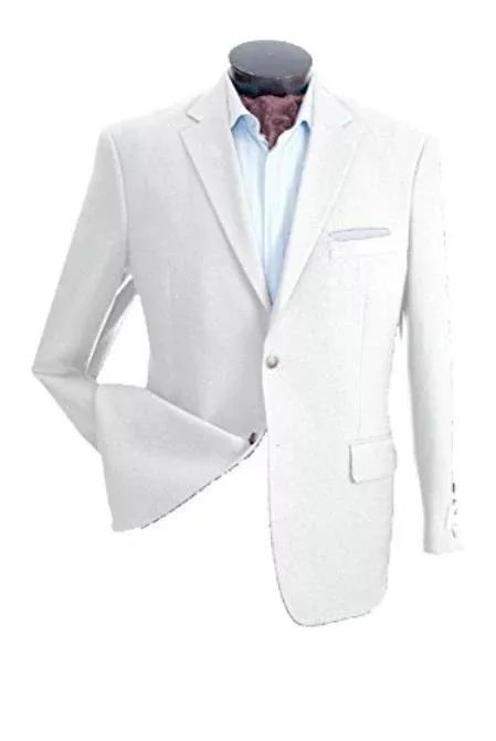 "Wholesale Mens Jackets - Wholesale Blazer - "White Two Button Blazer