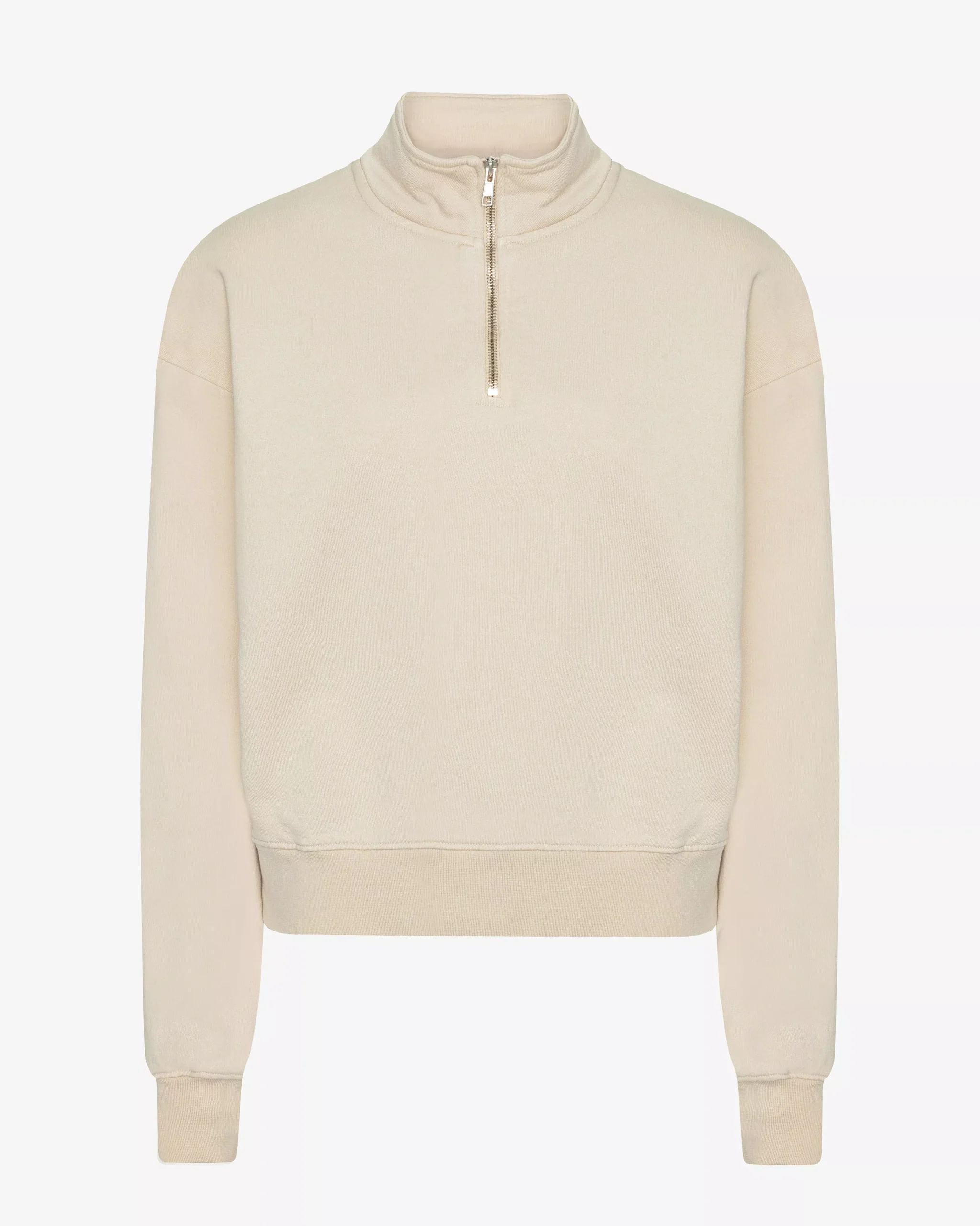 Women Organic Quarter Zip - Ivory White