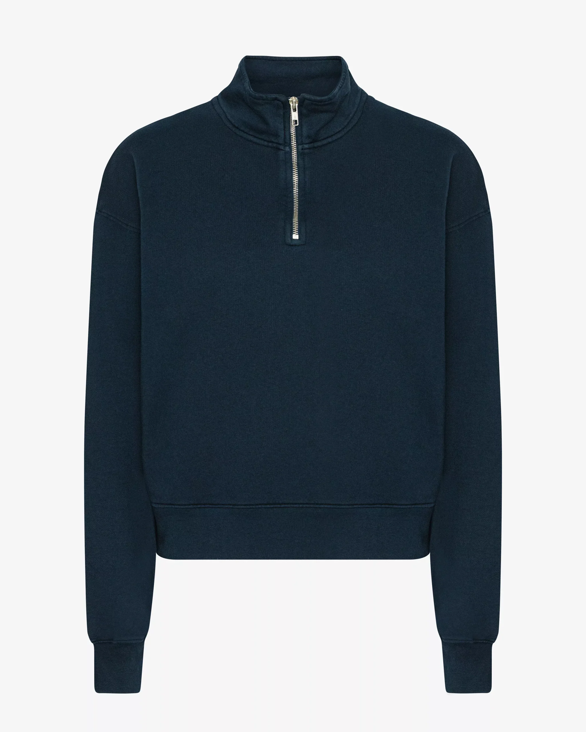 Women Organic Quarter Zip - Navy Blue