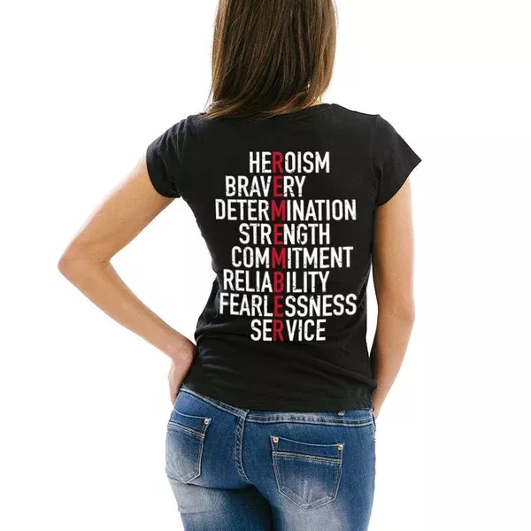 Women's Shirt - Thin Red Line Remember