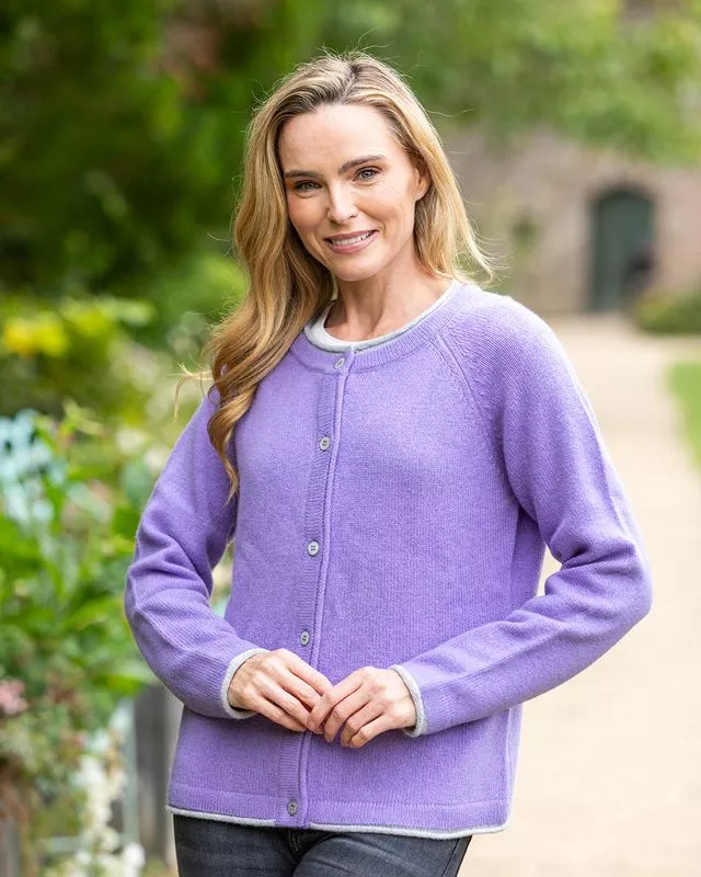 Wool and Cashmere Cardigan Lilac