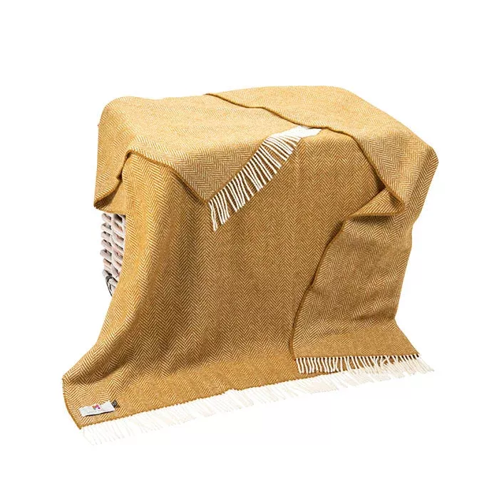 Wool and Cashmere Herringbone Throw Col: 1427