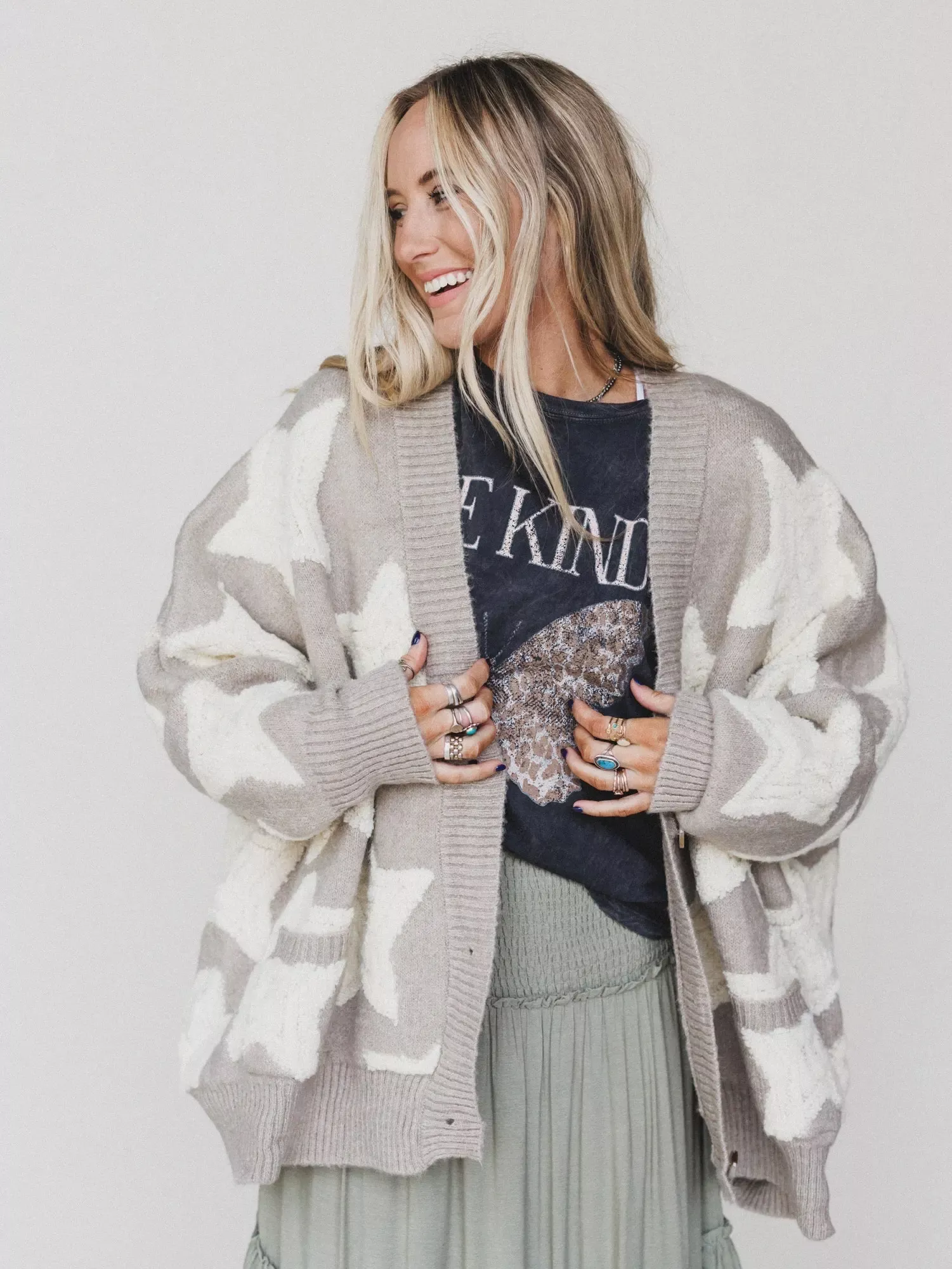 Wrapped In Stars Oversized Cardigan