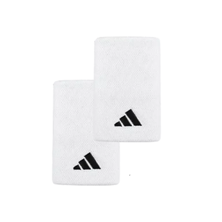 Wristband Adidas Largas White Logo Pequeño (Pack x2)