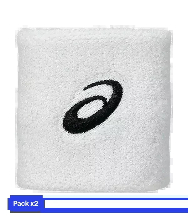 Wristband Asics Cortas Blancas (Pack x2) 2025