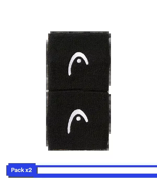 Wristband Cortas HEAD Negro (Pack x2)