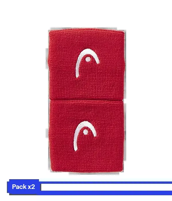 Wristband Cortas HEAD Rojo (Pack x2)