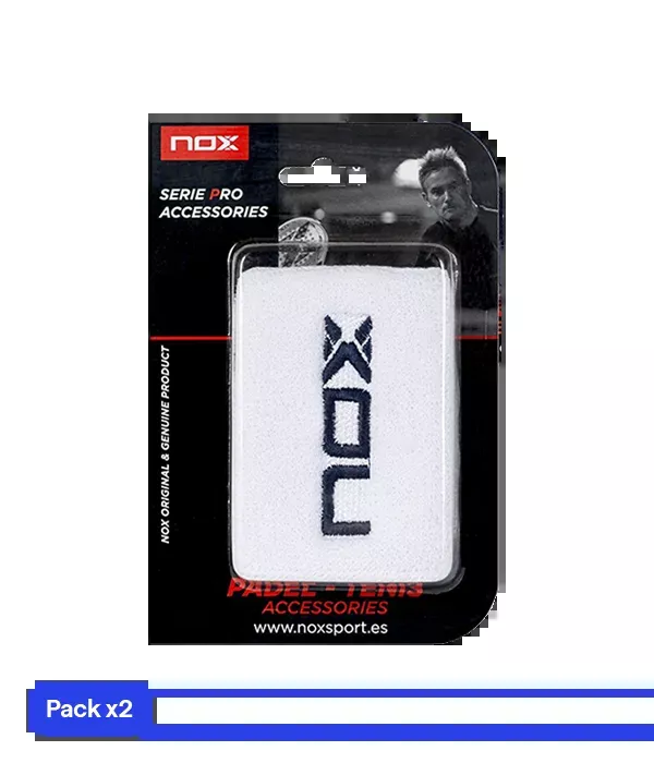 Wristband NOX Blanco/Azul (Pack x2)