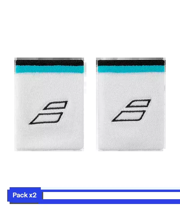 Wristbands Babolat Terry Jumbo Blanco/Azul (Pack x2)