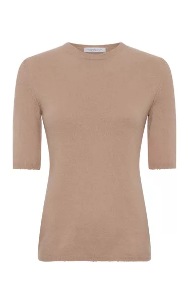 Xanthe Knit Top in Camel Brushed Cashmere