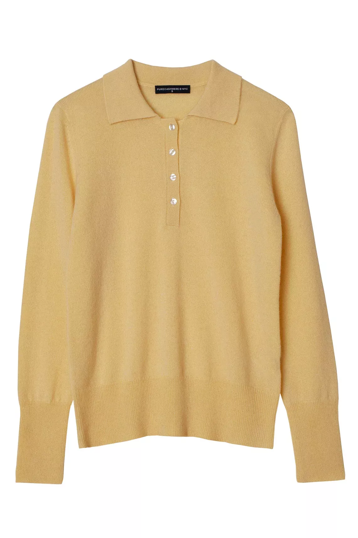 Yellow Cashmere Polo Sweater
