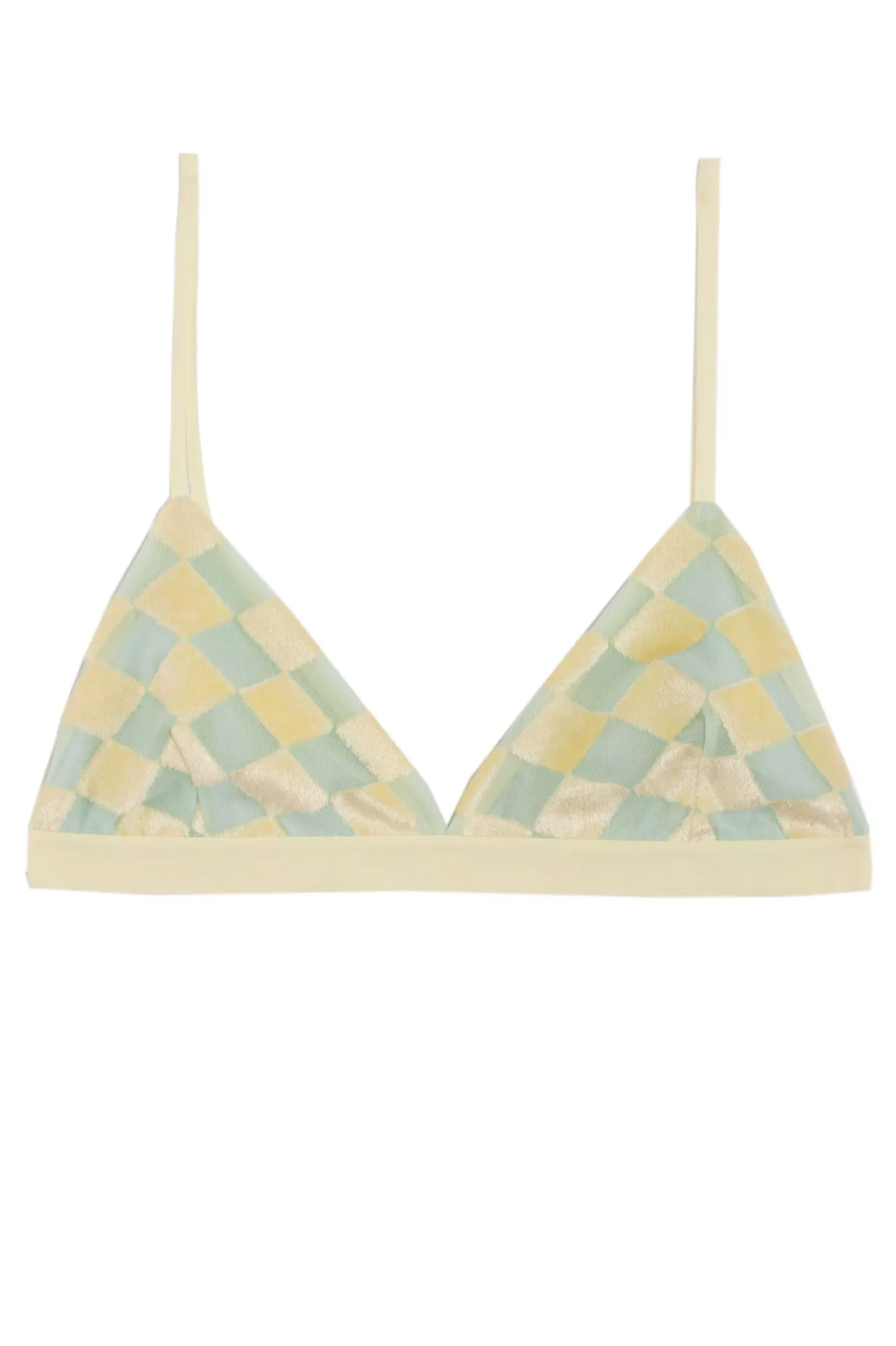 Yellow Check Velour Mississippi Bra