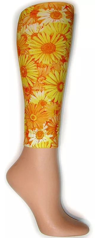 Yellow Daisies Footless Tights-Large/Tall