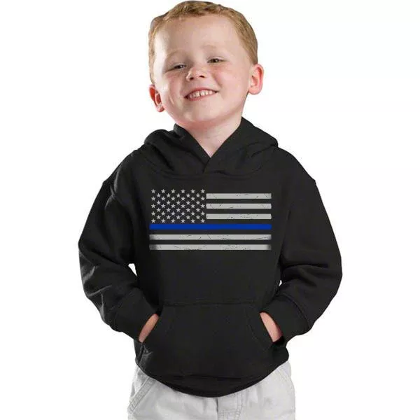 Youth Thin Blue Line Flag Hoodie - Kids